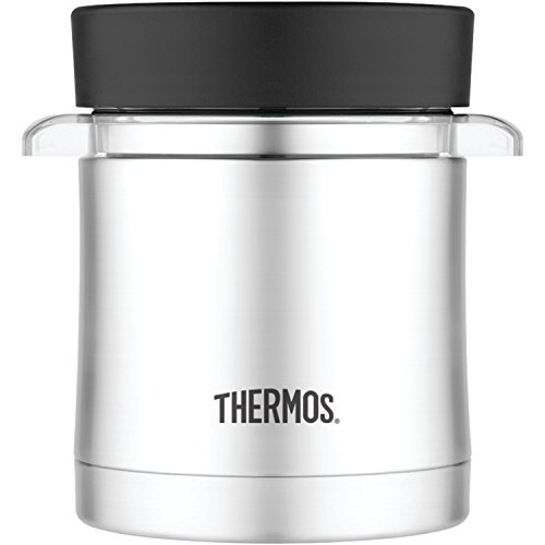 Thermos Food Jar with Microwavable Container, 12-Ounce, Stainless Steel