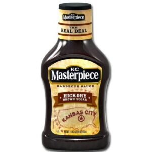 kc masterpiece, hickory brown sugar barbecue sauce, 18oz bottle (pack of 3)