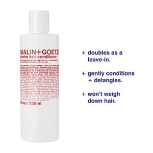 Malin + Goetz cilantro conditioner 16 fl. oz. – men & women residue-free scalp treatment vegan & cruelty-free tames frizz for all hair types conditions detangles balances pH & hydrates