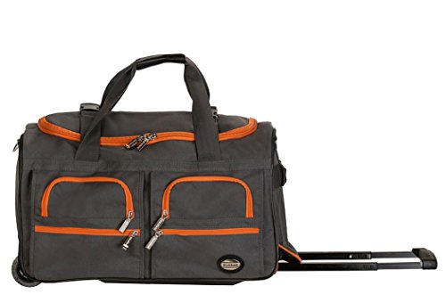 Rockland Rolling Duffel Bag, Charcoal, 22-Inch