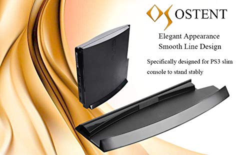 OSTENT Skid Proof Console Vertical Stand for Sony PS3 Slim Console Color Black