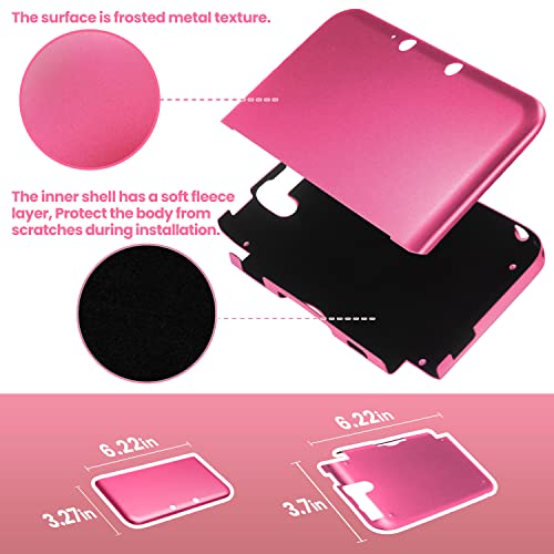 OSTENT Anti-Shock Hard Metal Box Cover Case Shell for Nintendo 3DS XL LL (Red)