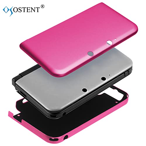 OSTENT Anti-Shock Hard Metal Box Cover Case Shell for Nintendo 3DS XL LL (Red)