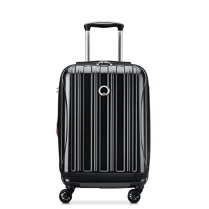 delsey paris helium aero hardside expandable luggage with spinner wheels, black, carry-on 19 inch