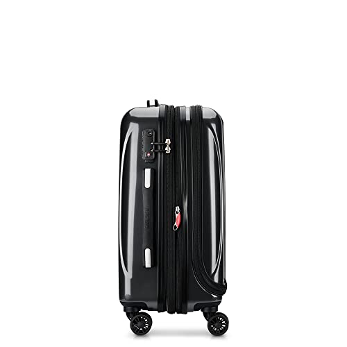 DELSEY Paris Helium Aero Hardside Expandable Luggage with Spinner Wheels, Black, Carry-On 19 Inch