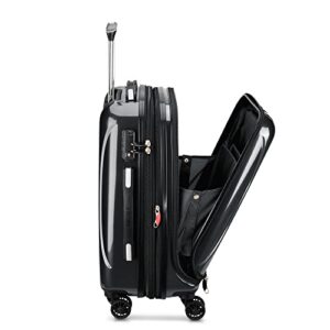 DELSEY Paris Helium Aero Hardside Expandable Luggage with Spinner Wheels, Black, Carry-On 19 Inch