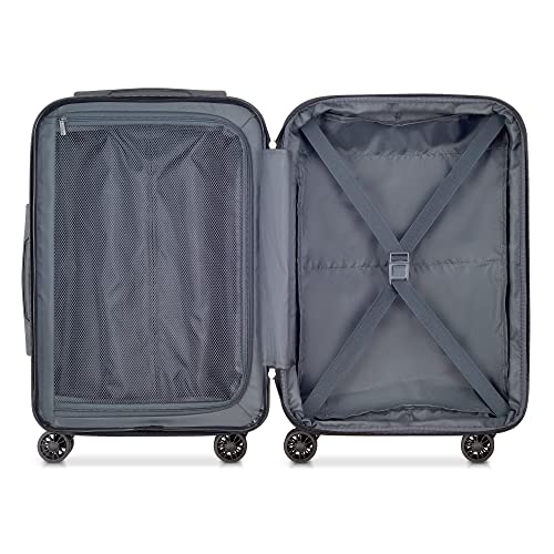 DELSEY Paris Helium Aero Hardside Expandable Luggage with Spinner Wheels, Black, Carry-On 19 Inch