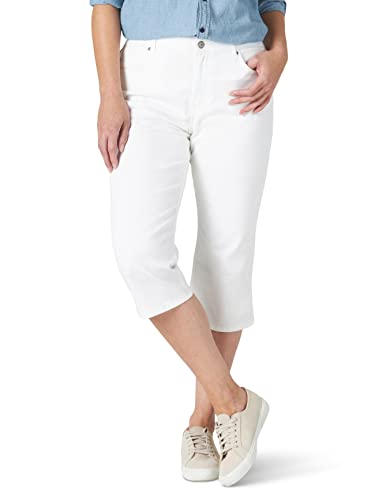 Lee Women's Relaxed Fit Capri Jean White 16