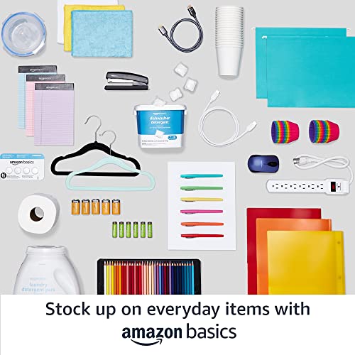 Amazon Basics Slim, Velvet, Non-Slip Shirt Clothes Hangers, Black/Silver - Pack of 30