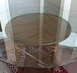 54" Inch Round Glass Table Top 1/2" Thick Tempered Beveled Edge by Fab Glass and Mirror