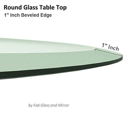 54" Inch Round Glass Table Top 1/2" Thick Tempered Beveled Edge by Fab Glass and Mirror