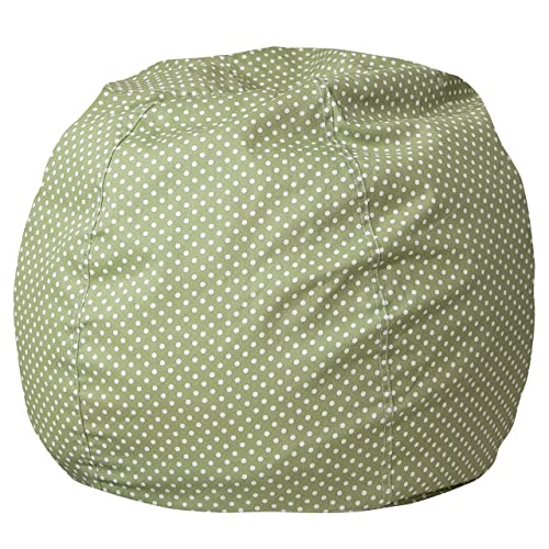 Flash Furniture Dillon Small Green Dot Bean Bag Chair for Kids and Teens