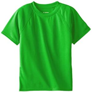 Kanu Surf Boys' Short Sleeve UPF 50+ Rashguard Swim Shirt, Solid Green, 5T