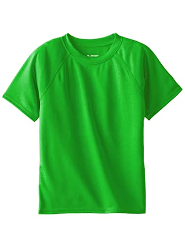 Kanu Surf Boys' Short Sleeve UPF 50+ Rashguard Swim Shirt, Solid Green, 5T