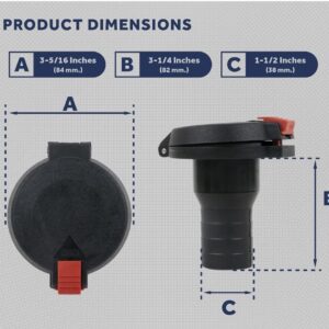 Five Oceans Boat Gas Deck Fill/Filler, Marine Fuel Deck Filler with Flip Top Cap Design, 1-1/2 Inch Hose, Straight Neck, for Pontoon, Fishing Boats, Bass Boat, Sport Yachts, Sailboats - FO1797