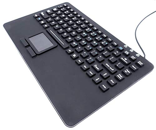 Industrial Computers Inc. Mini Keyboard with Touchpad IP68 Waterproof Rugged Silicone KBSI-87-TP