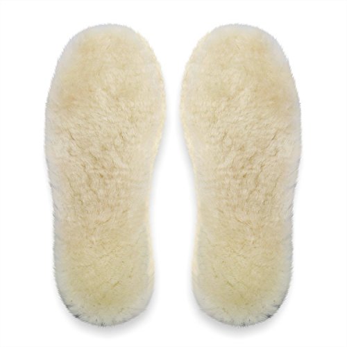 Happystep Genuine Sheepskin Lambswool Cushioning Shearling Winter Insoles with Felt Comfort Sole(Women 11)