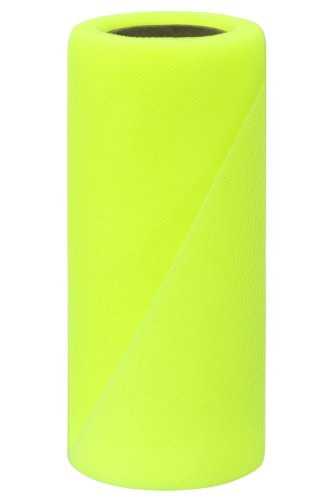 Falk Fabrics Tulle Spool, 6-Inch by 25-Yard, Neon Yellow