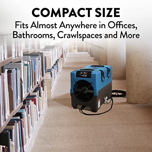 Dri-Eaz Revolution LGR Commercial Dehumidifier with Pump, Industrial, Compact, Crawlspace and Basement Drying, Durable, Portable, Blue, F413, Up to 17 Gallon Water Removal per Day