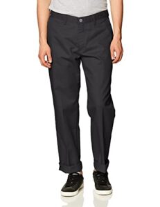 lee men's total freedom relaxed fit flat front pant - 33w x 29l - black