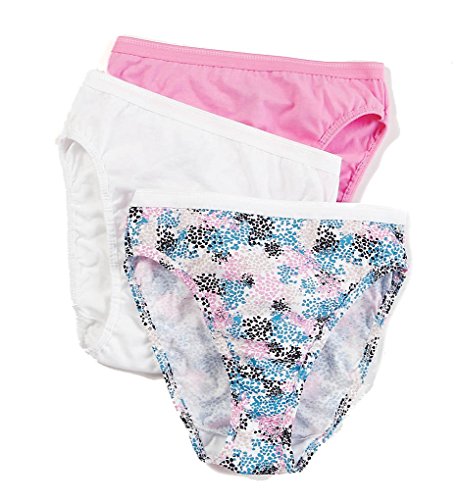 Fruit of the Loom Women's 3 Pack Assorted Cotton Hi-Cut Panties, Assorted, 10