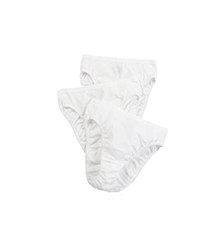 Fruit of the Loom Women's 3 Pack Cotton Hi-Cut Brief Panty, White, 9