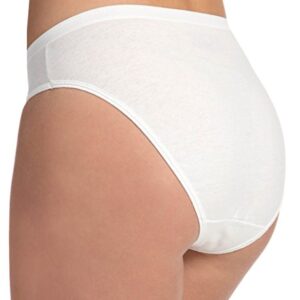 Fruit of the Loom Women's 3 Pack Cotton Hi-Cut Brief Panty, White, 9