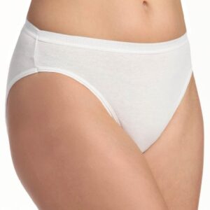 Fruit of the Loom Women's 3 Pack Cotton Hi-Cut Brief Panty, White, 9