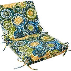 Pillow Perfect Outdoor/Indoor Omnia Lagoon Square Corner Chair Cushion, 1 Count (Pack of 1), Blue