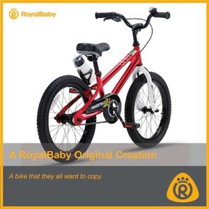 Royalbaby Kids Bike Boys Girls Freestyle BMX Bicycle With Kickstand Gifts for Children Bikes 18 Inch Red (RB18B-6R)