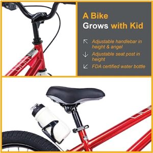 Royalbaby Kids Bike Boys Girls Freestyle BMX Bicycle With Kickstand Gifts for Children Bikes 18 Inch Red (RB18B-6R)