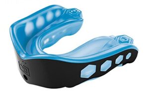 shock doctor gel max mouth guard, heavy duty protection & custom fit, youth, blue/black