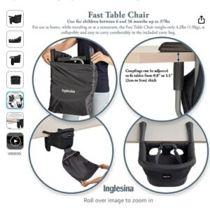 Inglesina Fast Table Chair - Award-Winning Baby High Chair for Eating & Dining - Compact, Portable & Foldable - Leaves No Scratches - for Babies 6-36 Months & 1-3 Year Old Toddler - Cream