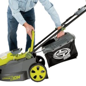 Sun Joe iON16LM 40-Volt 16-Inch Brushless Cordless Lawn Mower, Kit (w/4.0-Ah Battery + Quick Charger), ION16LM