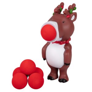 hog wild holiday reindeer popper toy - shoot foam balls up to 20ft for kids