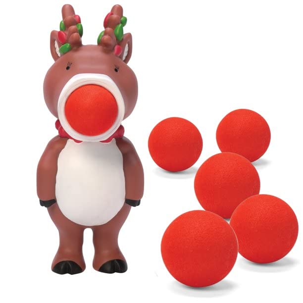 Hog Wild Holiday Reindeer Popper Toy - Shoot Foam Balls Up to 20ft for Kids