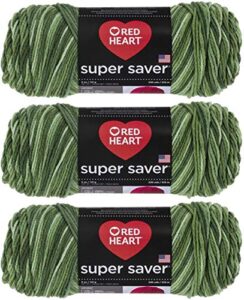 red heart super saver yarn (3-pack) green tones e300-629