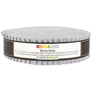 kona cotton solids ash skinny strips 40 1.5-inch strips honey bun robert kaufman fabrics ss-113-40