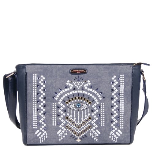 Nicole Lee Ramsha Stud Detail Messenger Bag, Blue, One Size