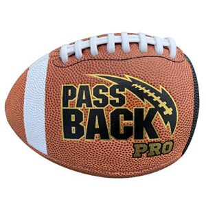 passback pro composite football, ages 14+, high school training football, (ships deflated)