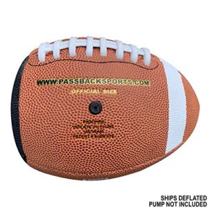 Passback Pro Composite Football, Ages 14+, High School Training Football, (Ships Deflated)