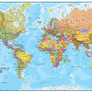 Maps International Giant World Map - Mega-Map Of The World - 46 x 80 - Full Lamination