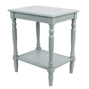 decor therapy simplify wood accent storage shelf end table, 24 x 19.5 x 15.75, antique artic blue