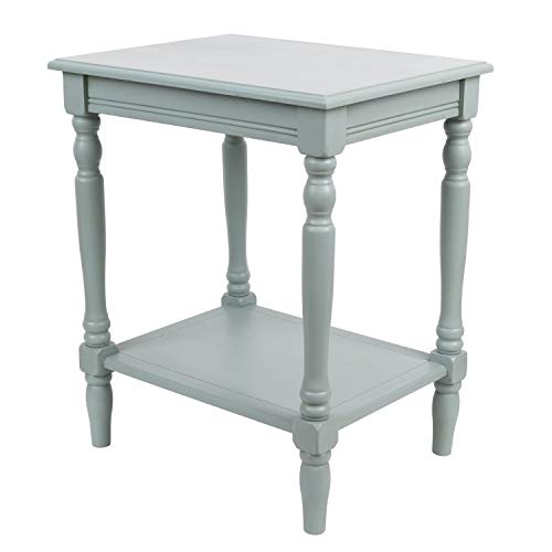 Decor Therapy Simplify Wood Accent Storage Shelf End Table, 24 x 19.5 x 15.75, Antique Artic Blue