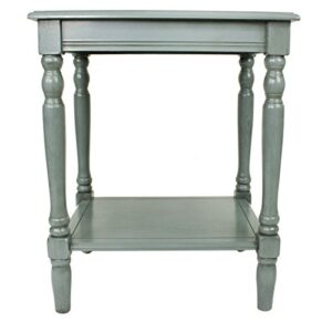 Decor Therapy Simplify Wood Accent Storage Shelf End Table, 24 x 19.5 x 15.75, Antique Artic Blue