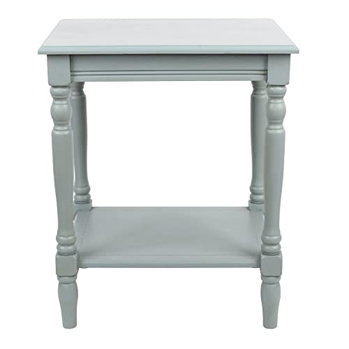 Decor Therapy Simplify Wood Accent Storage Shelf End Table, 24 x 19.5 x 15.75, Antique Artic Blue