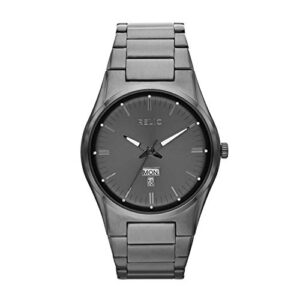 relic men's sheldon quartz stainless steel dress watch, color: grey (model: zr12124)