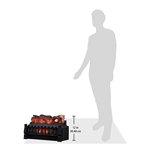 Duraflame DFI021ARU Electric Log Set Heater with Realistic Ember Bed and Logs, 20.5" W x 8.66" D x 12" H, Black