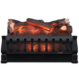 duraflame dfi021aru electric log set heater with realistic ember bed and logs, 20.5" w x 8.66" d x 12" h, black