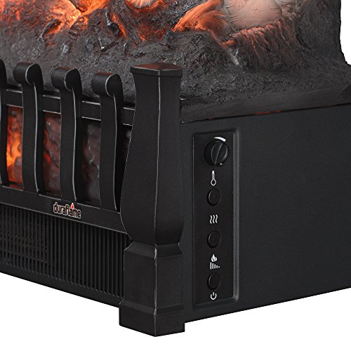 Duraflame DFI021ARU Electric Log Set Heater with Realistic Ember Bed and Logs, 20.5" W x 8.66" D x 12" H, Black